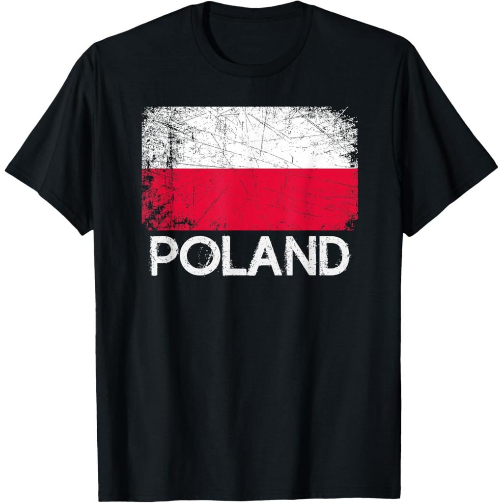 Poland Signature Flag Pole Polish T Shirts Men Pure Cotton Humor Streetwear Tee Shirt Short Sleeve Unisex Loose Clothing
