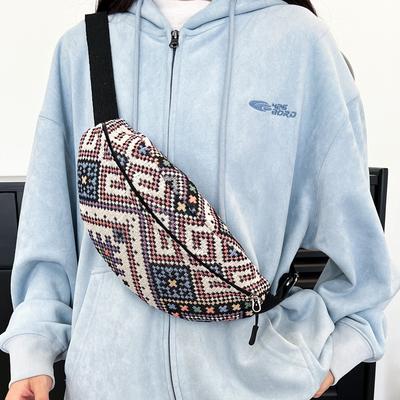 Borsa a spalla da donna semplice nuova per l'inverno 2025 a forma di raviolo, borsa al seno, marsupio, borsa a tracolla obliqua di tendenza moda