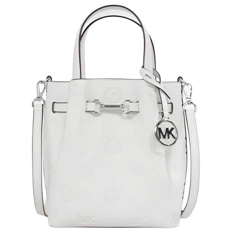

Michael Kors MK Carson Quilted Design Horsebit Logo Charm Crossbody Handbag Women Handbags White 35R6S2ZC1V-OPTICWHITE Basic Set (Bag+Dust Bag)