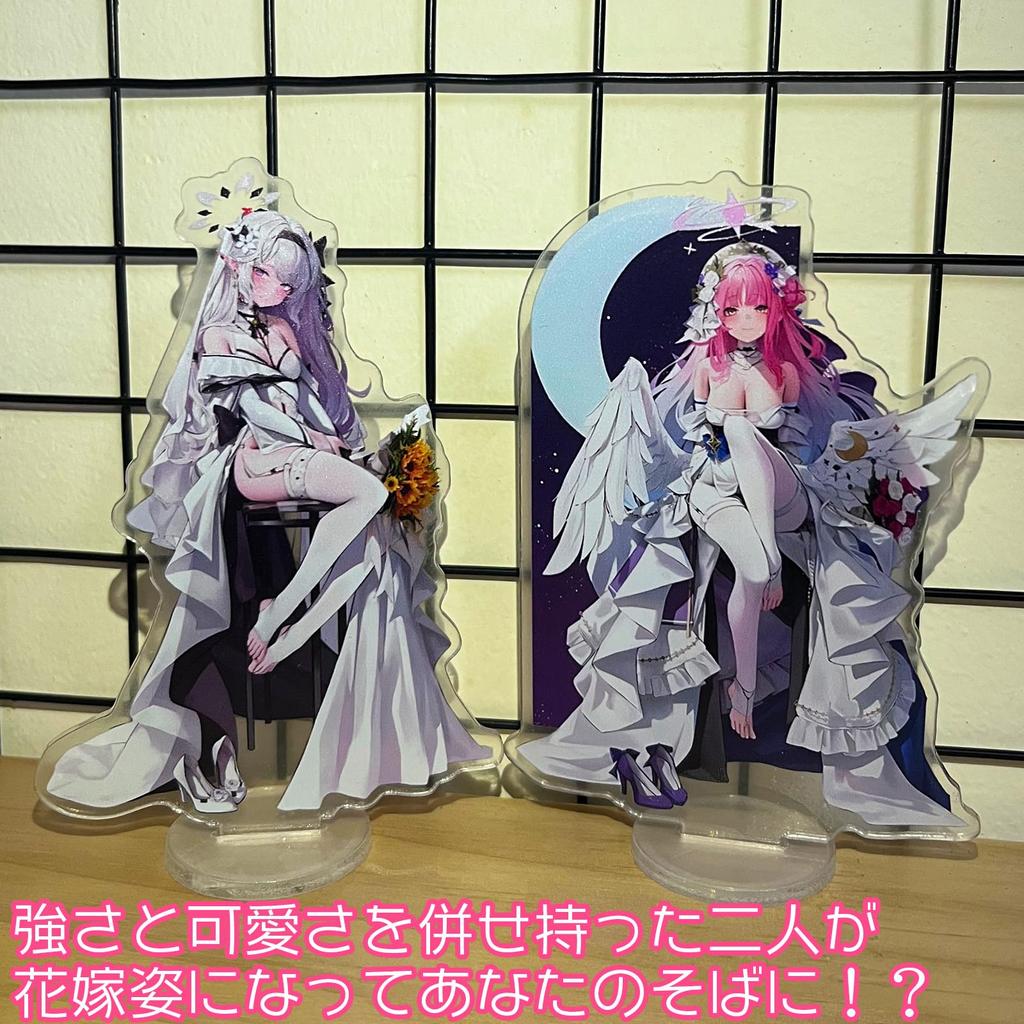 Blue Archive BLUE ARCHIVE Goods Acrylic Stand Popular Characters Himari and Mika Game Cute Anime Bride Ver. (Himari + Mika)