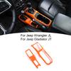 2pcs Central Gear Shift 4WD Panel Trim Cover for Jeep Wrangler JL JT 18+ Orange