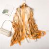 Big shawl, soft yarn, temperament pattern scarf, women's large size fashion simulation silk, commuting sunscreen, light luxury silk scarf