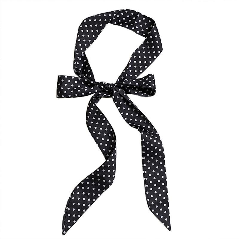 silk scarf, high-end sense of wind and waves, thin and narrow small tie, hair tie, streamer belt, bag wrap, headscarf, hair accessories.