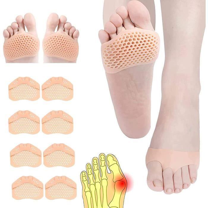 Coussinet Plantaire Gel Coussin Gel Pieds coussinet d'avant-pied Soulager la Douleur Plantaire pour homme et femme.4 paires.