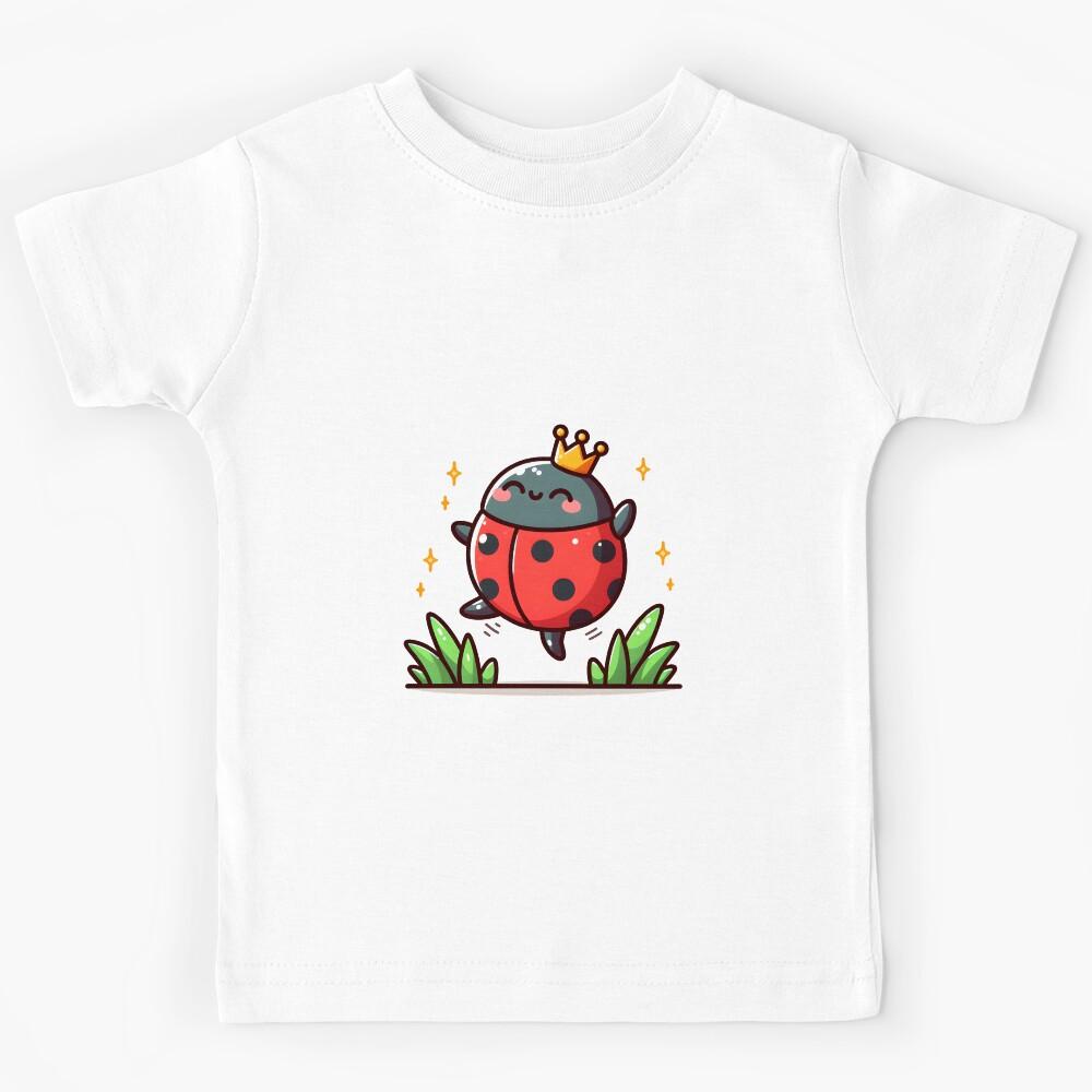 Kawaii Ladybug: With A Tiny Crown On Its Head Kids T-Shirt 130