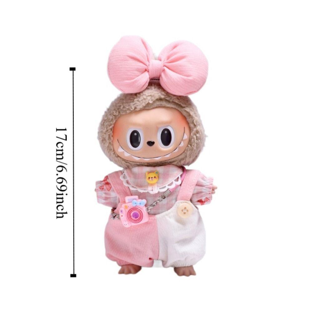 Sweetheart Style Labubu Doll's Clothes Camera 17cm Plush Dolls Clothes Children Gift