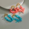 Fashion Trend Color Irregular Tassel Earrings Bohemian Wind Ear Stud Elegant Stud Earring  Women