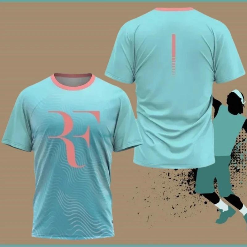 Nuova T-shirt in Mesh a Rapida Asciugatura Estiva da Uomo e Donna Tuta da Allenamento per il Tennis T-shirt Sportiva Casual Commemorativa del Ritiro di Roger Federer