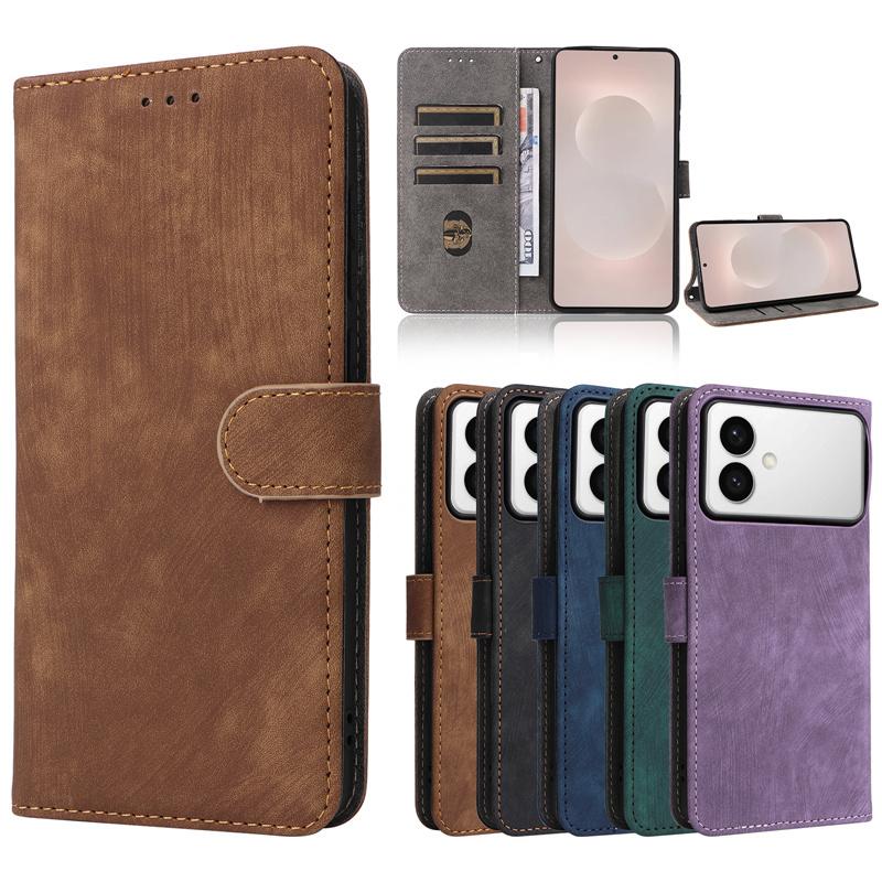 For Samsung Galaxy S26 Edge Cover Protective Business Flip Leather Magnetic Phone Case for Galaxy S26 Edge Phone Case