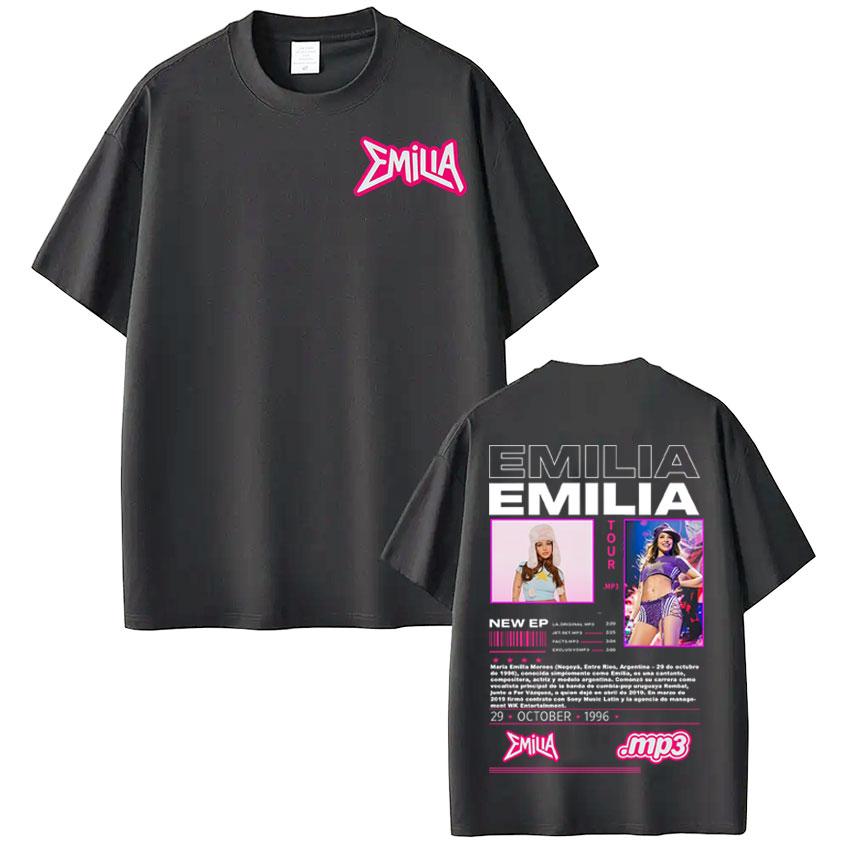 Emilia Mernes MP3 Tour Tshirts Men Women Fashion Hip Hop Oversized T Shirt Comfort Cotton Short Sleeve Tshirt Streetwear