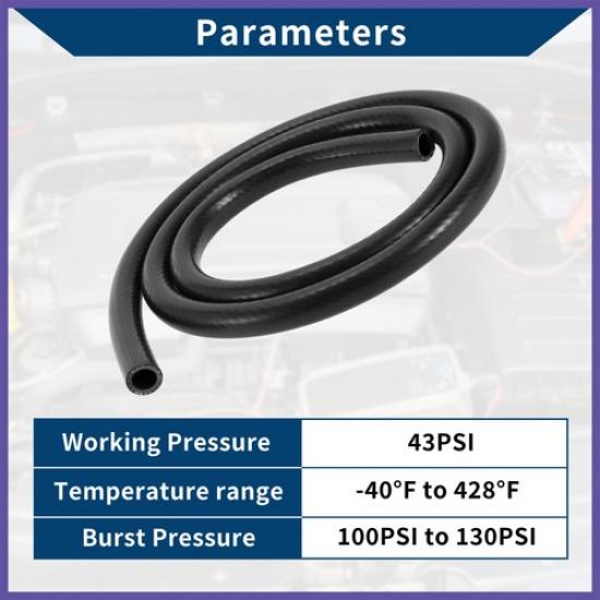 4.9Ft 1/2" 13mm ID 3mm Thickness Silicone Vacuum Hose for Air and Water