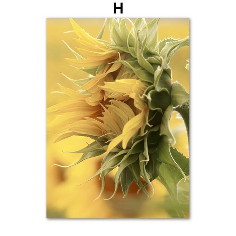 

Flower Field Sunflower Tulip Windmill Bird Poster Nordic Landscape Wall Art Picture Canvas Print Living Room Home Decor Painting 21cm×30cm NoFrame