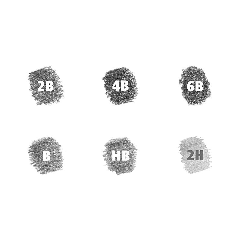 STAEDTLER Mars Lumograph Graphite Artist Sketch Set 6 Degrees (6B, 4B, 2B, B, HB, 2H), Mini Mars Plastic Eraser, Metal Sharpener 61 100C8LU