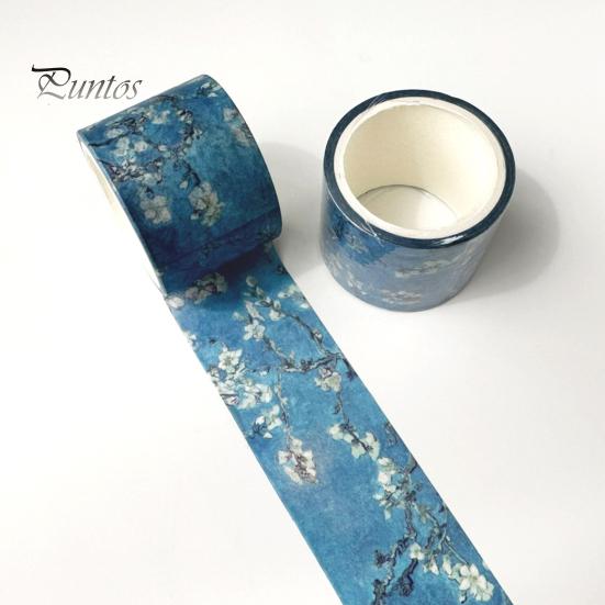 Artistic Washi Tape Tape, Oil Painting Decorative Masking Artist Patterns Adhesive Creative Journaling for DIY Crafts, Junk Journal, Gift Wrapping,