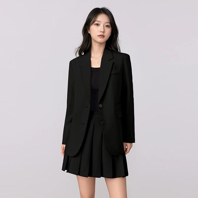 Women's Double-Breasted Loose Fit Professional Suit Set