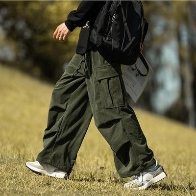 Japonské Cityboy Kordové Kalhoty Širokého Střihu - Pánské Plus Size, Silné, Ležérní, Podzim/Zima