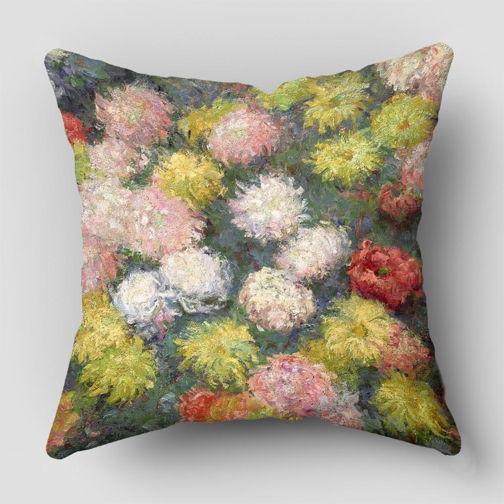 Van Gogh Oil Painting Print Collection Decorative Pattern Home Pillowcase Square Office Decor Cushion Cover pillow cases