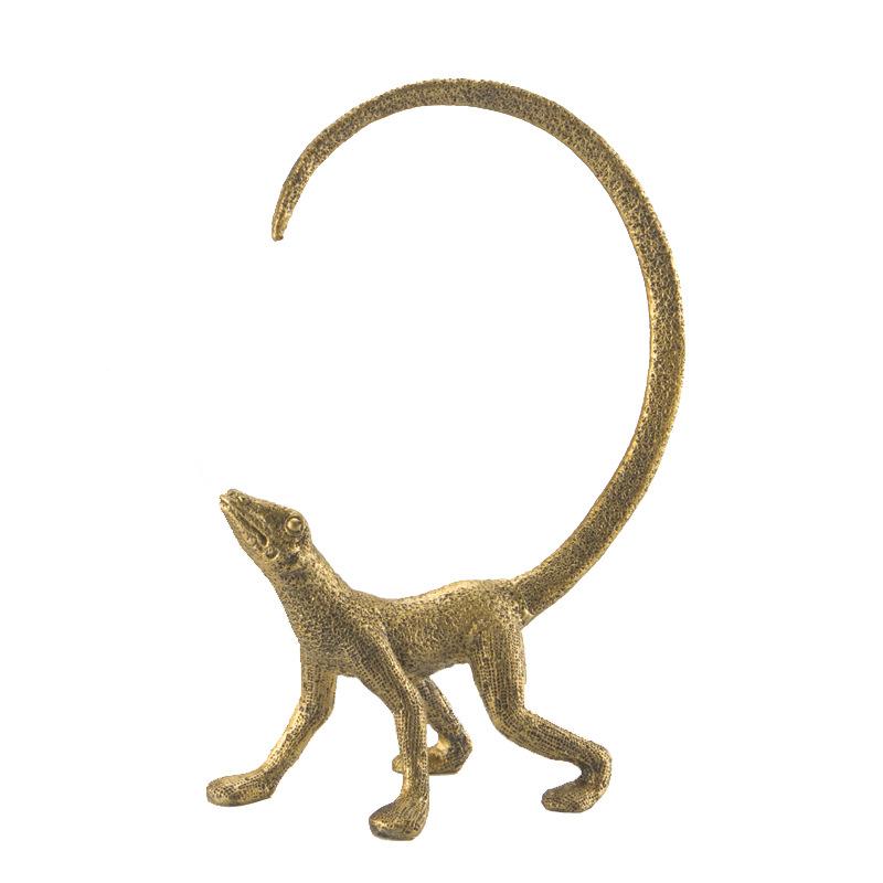 Nowoczesny Europejski Styl Złota Jaszczurka z Długim Ogonem Zwierzęce Ozdoby Salon Model Domu Biuro Sprzedaży Miękkie Wyposażenie