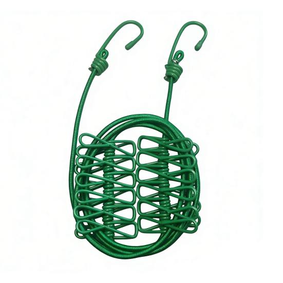 Portable Clothesline with 12 Clips Heavy Duty Laundry Rope Bathroom Laundry Room Indoor Outdoor Camping Travel Clothes Drying Line