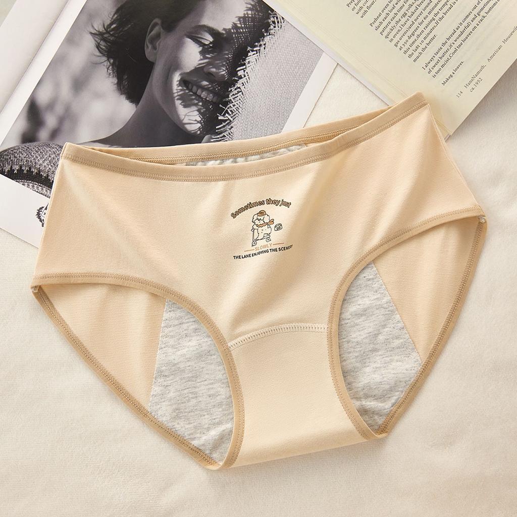 Girls New Menstrual Period Pure Cotton 10A Antibacterial Crotch Waist Breathable Briefs