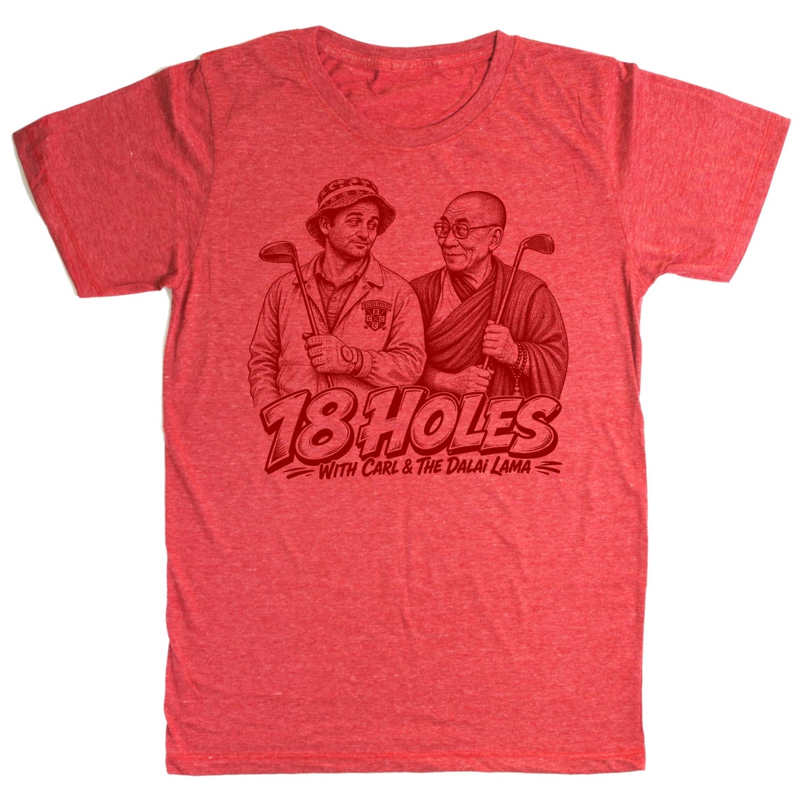 Caddyshack Bushwood Country Club Carl Spackler Dalai Lama Golf Course Ty Webb Danny Noonan Al Czervik 2 80s Funny Movie DVD VHS Tee T Shirt 2XL