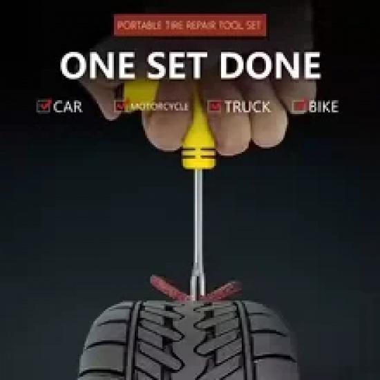 Automotive Emergency Rescue Kit Tyre Repair Kit Puncture Repair Kit, Anti-Puncture Kit Motorcycle, Puncture Repair Tool with Bag
