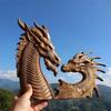 Retro Style Simulation Dragon Statue Wall Hanging Unique Dragons Decor Resin Courtyard Garden Home Decoration Artwork Craft Gift