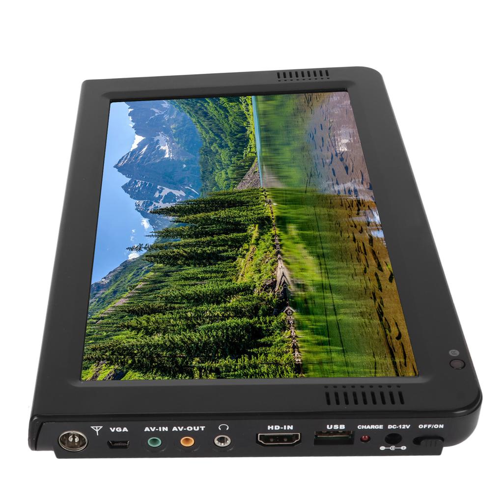 Télévision Portable 10 Pouces 16:Lecteur vidéo multimédia HD rechargeable 9 pouces TFT LED 1080P pour la maison et la voiture