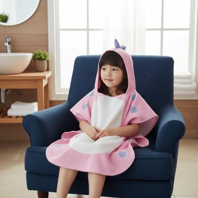 Warm Single Layer Kids Bath Towel Soft Shower Cloak Boy Cloak Towel Cartoon Swim Towel Girls Hooded Bathrobe Sleepwear