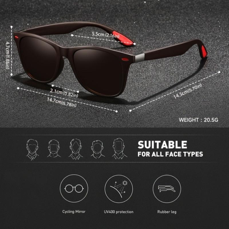 3 Fashionable Retro Square Glasses for Both Men and Women Fishing Travel Rectangular Sunglasses for Men and Women