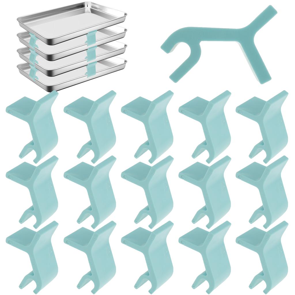 16Pcs Tray Stackers - Space-Saving Baking Sheet Stackers - Multipurpose Baking Sheet Rack, Tray Stackers for Cookie Sheets