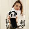 Women's Winter Plush Panda Cartoon Scarf + Girls Plus Velvet Knitted Gloves 2 Piece Set