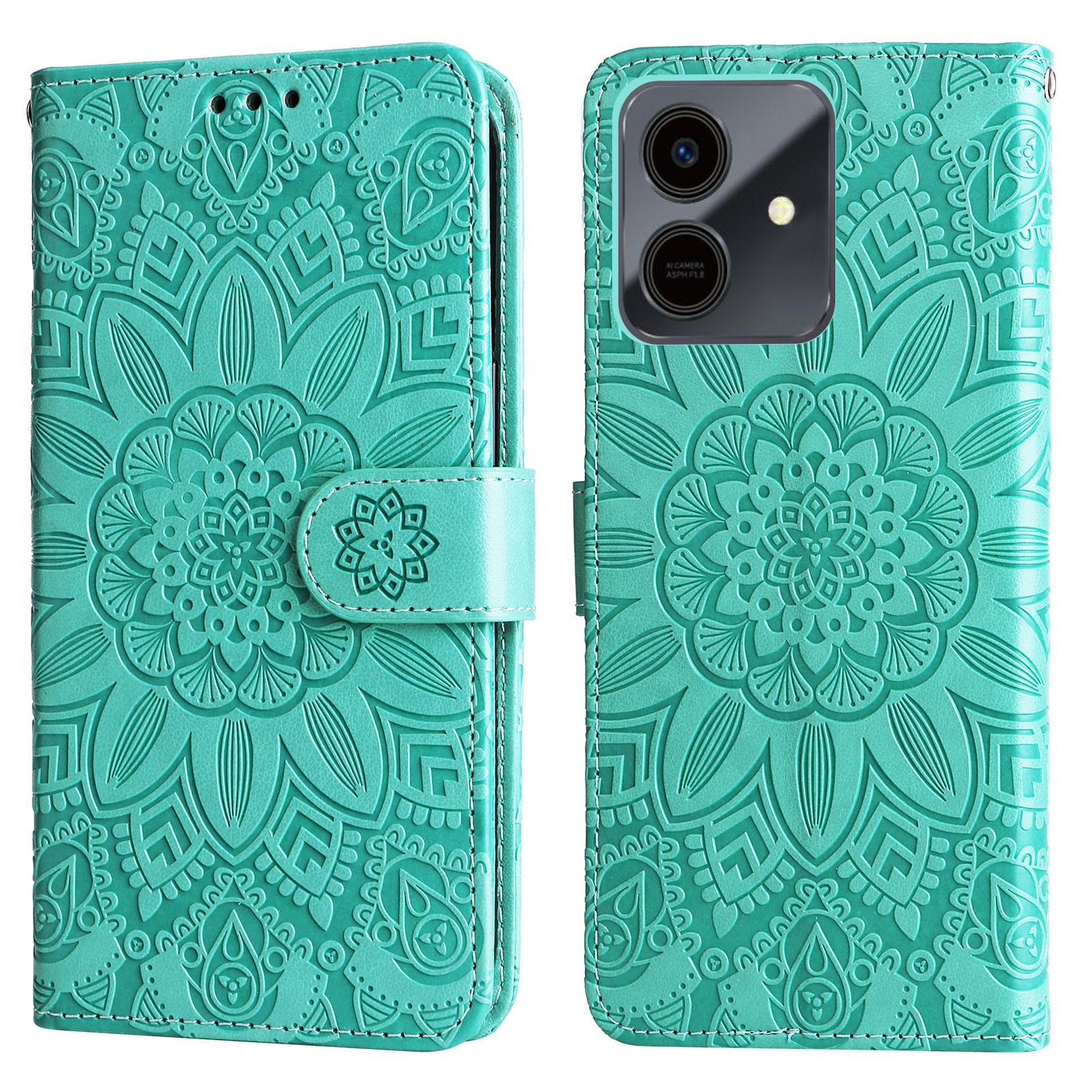 For Honor Play10 4G Case Sunflower Imprint Leather Wallet Phone Cover