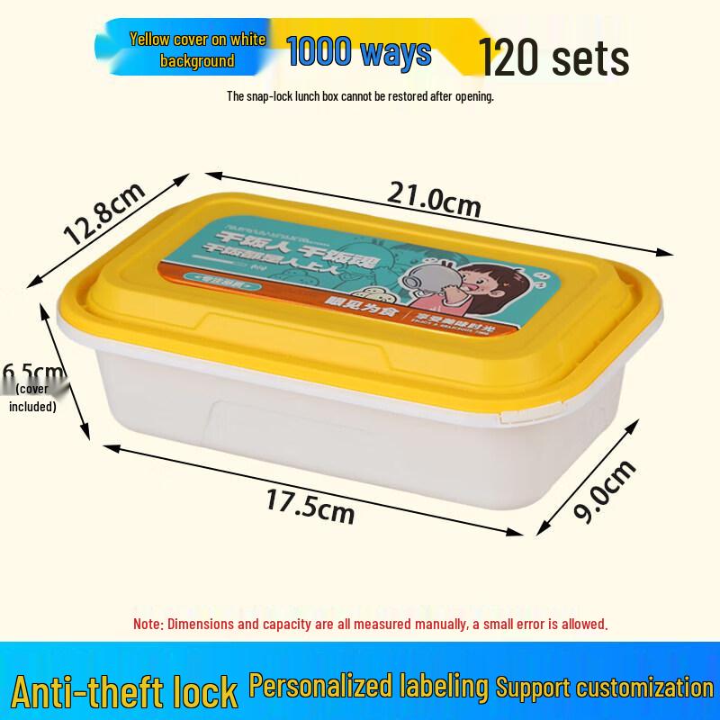 Qīwēi 1000ml Disposable Rectangular Takeaway Food Containers