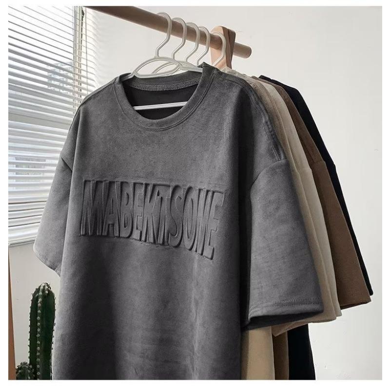 Summer American Retro Ins Fashion Brand Fashion Casual Loose Short Sleeve Youth Popular All-match Round Neck Half Sleeve Clothes