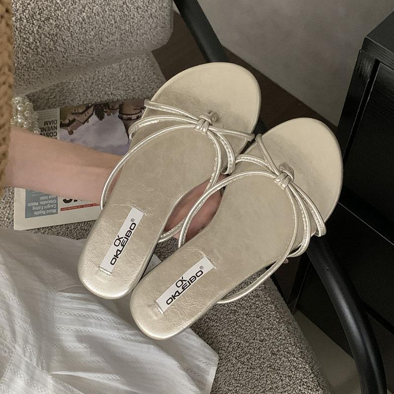 Fashion Fashion Round Toe Ladies Flats Slippers Sandals Shoes Summer Beach Female Slides Footwear Women Flats Slippers Shoes Flip flops