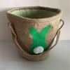 Easter Basket Holiday  Bunny Printed Canvas Gift Carry Eggs Candy Bag