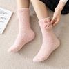 Japanese Women Girl Cute Coral Fleece Slipper Socks 3D Stuffed Animal Doll Thick Warm Thermal Fuzzy Floor Sleeping Socks