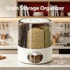 Rotating Grain Container with Compartments, Moisture-proof Food Organizer Box