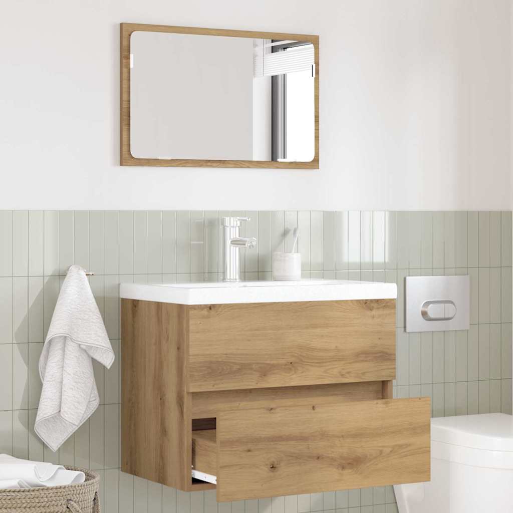 Bathroom Furniture Set 2 Pcs Artisan Oak Plywood and Metal
