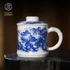 Jingdezhen Hand-painted Ceramic Teacup with Strainer and Lid