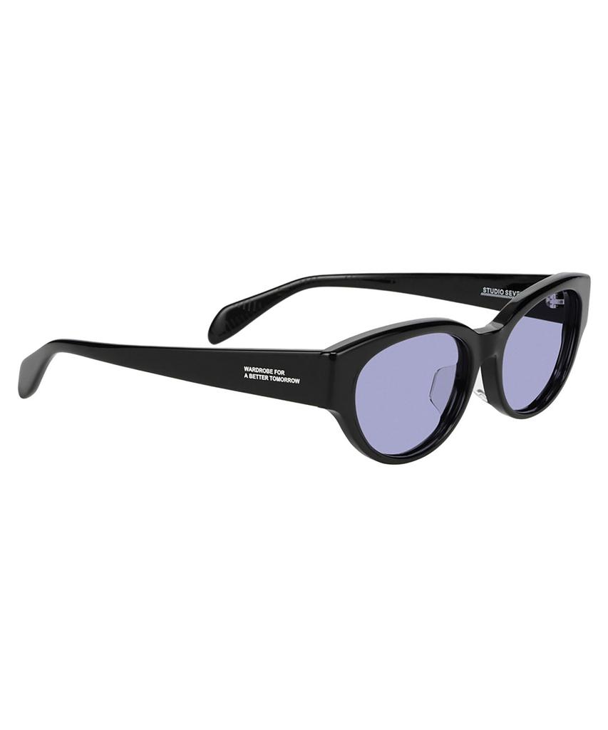 Zoff STUDIO SEVEN Oval Sunglasses Horizontal Colored Lenses UV Protection Unisex (Black, ZN251G09_14E2) Men's, Women's, [5517-145]