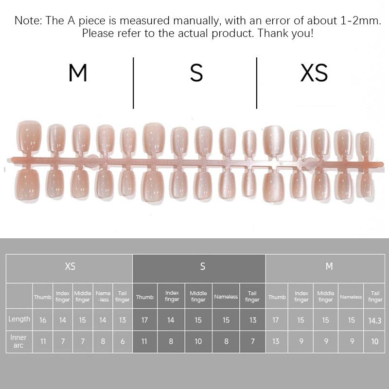 30Pcs/lot Short Press On Nails Aurora Cat Eyes Pure Ballerina Decoration Wearable False Nails Full Cover Nail Tips Art