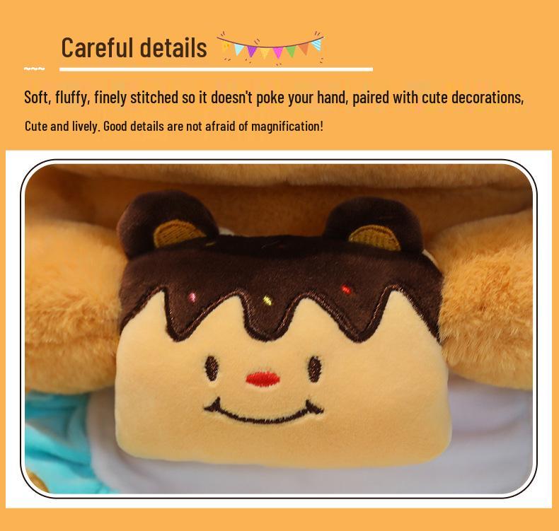 Cute Bear Plush Doll Pillow - Adorable Cake Cream Design, Perfect Birthday Gift for Girls