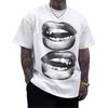 Trendy Cross-Border Tooth Drill Hip-Hop Short-Sleeve T-Shirt - Creative Streetwear for Couples