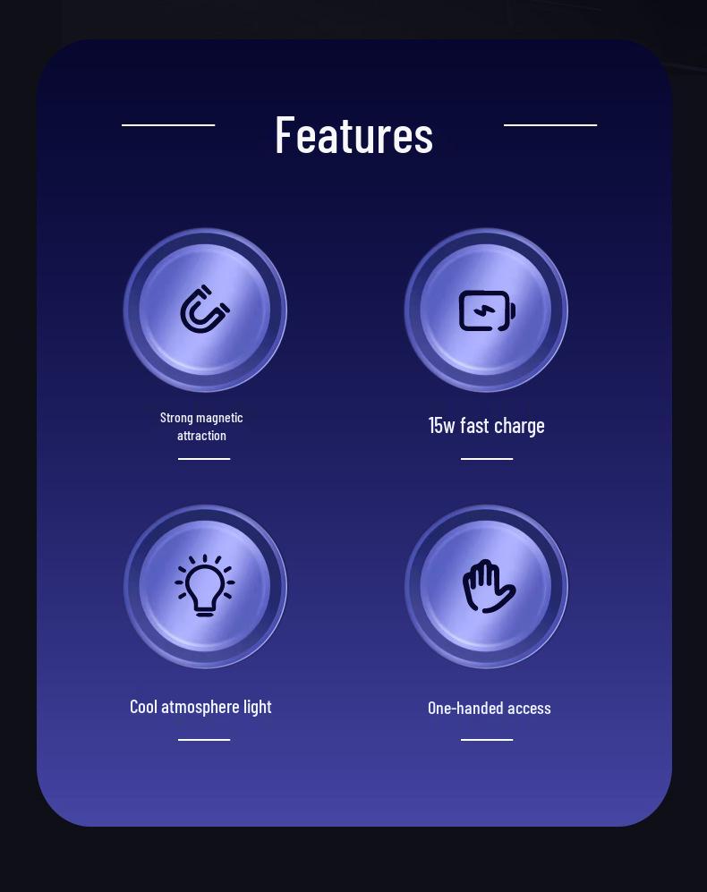 Magnetic Car Phone Holder with Wireless Charger for Apple