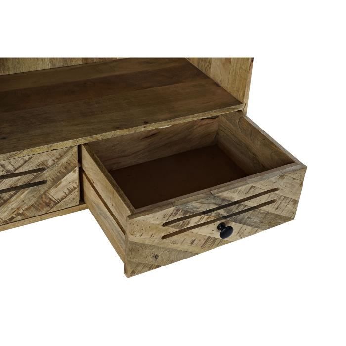 Étagère en métal noir et bois de manguier brun foncé - Alpin - 3 étagères - 100 x 40 x 180 cm