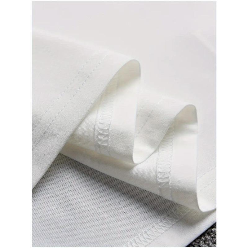 European Sizes Plus Size Men's Casual T-Shirt - Solid Color, Round Neck, Loose Fit