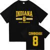 Sophie Cunningham #8 Indiana Basketball Tee Men Women Retro Cotton Y2K Round Neck Casual Stree