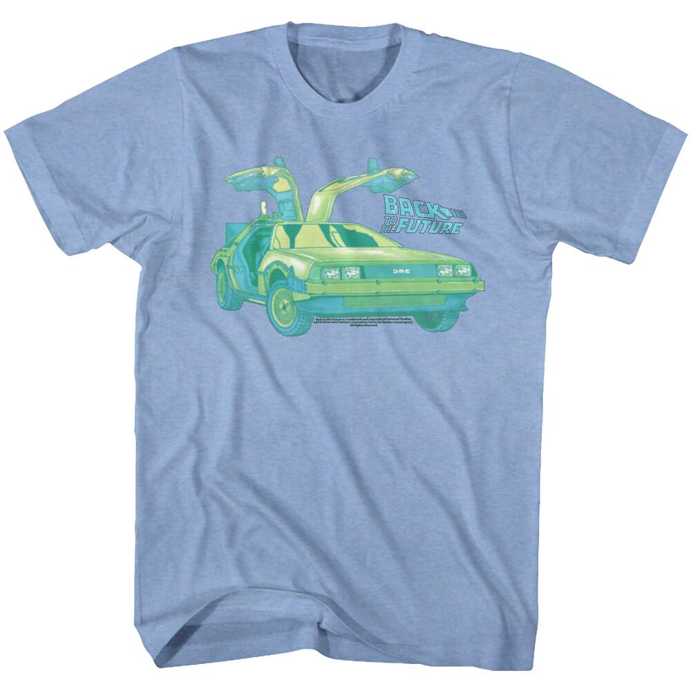 Back To The Future Movie Dr Emmett Brown Neon Green Glow DeLorean Men T Shirt XXXL